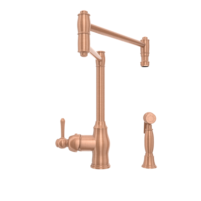 One-Handle Copper Pot Filler Kitchen Faucet with Side Sprayer — AK96918P1-C-48