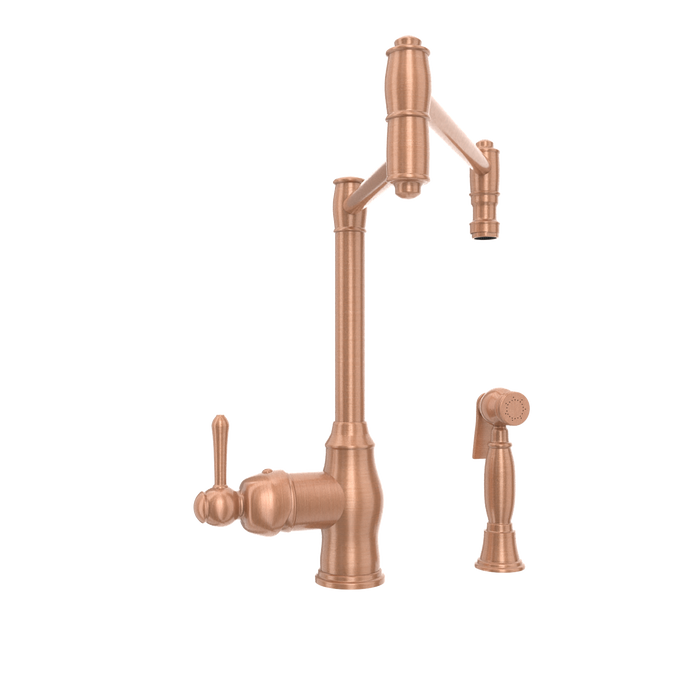 One-Handle Copper Pot Filler Kitchen Faucet with Side Sprayer — AK96918P1-C-48