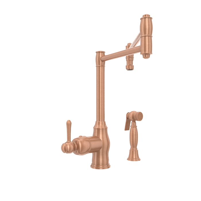 One-Handle Brushed Gold Pot Filler Kitchen Faucet with Side Sprayer - AK96918P1