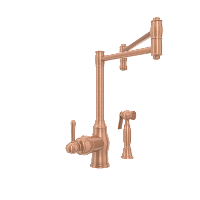 One-Handle Copper Pot Filler Kitchen Faucet with Side Sprayer - AK96918P1