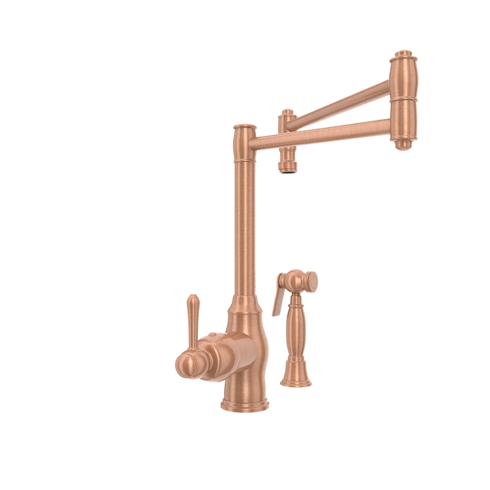 One-Handle Copper Pot Filler Kitchen Faucet with Side Sprayer — AK96918P1-C-48