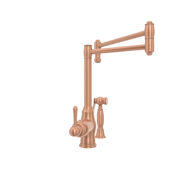 One-Handle Copper Pot Filler Kitchen Faucet with Side Sprayer - AK96918P1