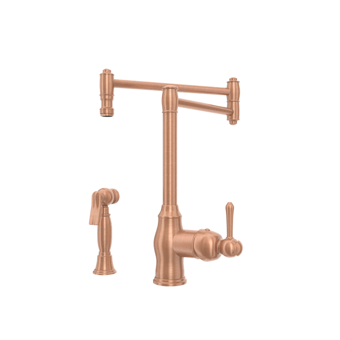 One-Handle Brushed Gold Pot Filler Kitchen Faucet with Side Sprayer - AK96918P1