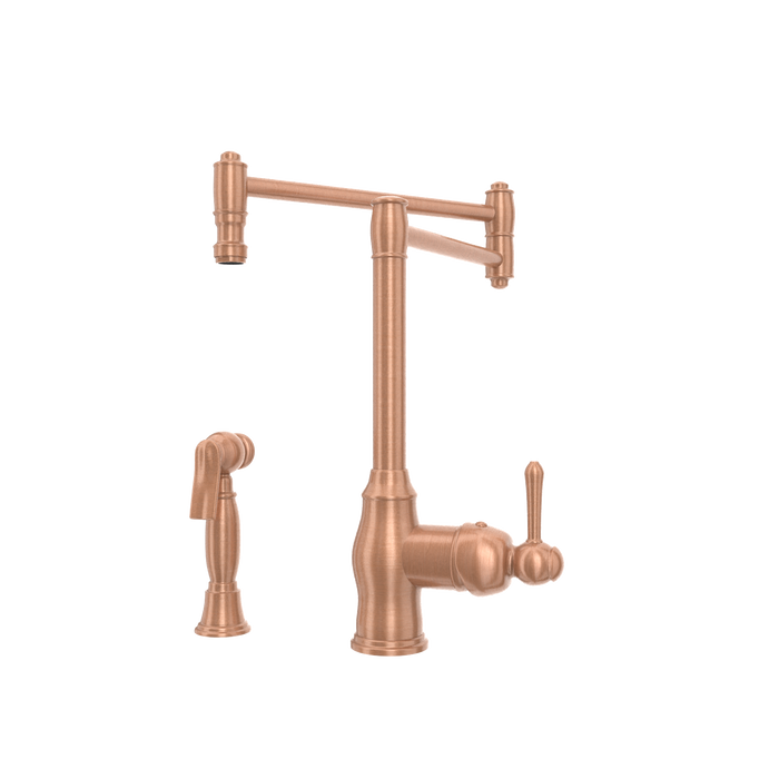 One-Handle Copper Pot Filler Kitchen Faucet with Side Sprayer - AK96918P1