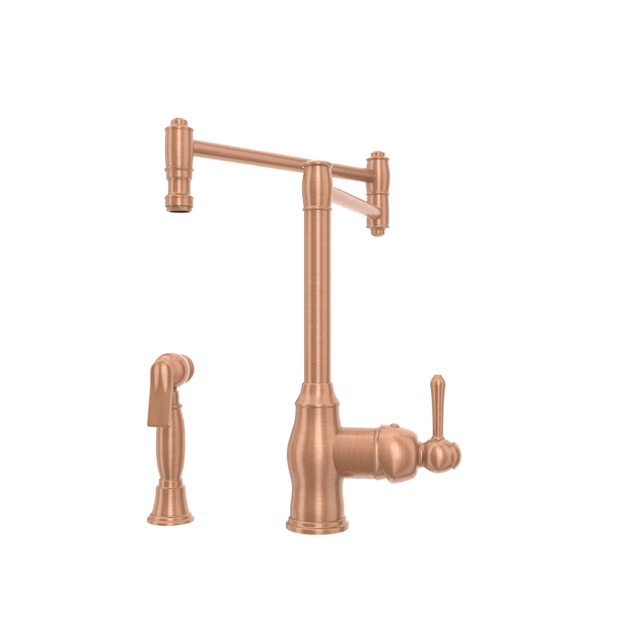 One-Handle Copper Pot Filler Kitchen Faucet with Side Sprayer — AK96918P1-C-48