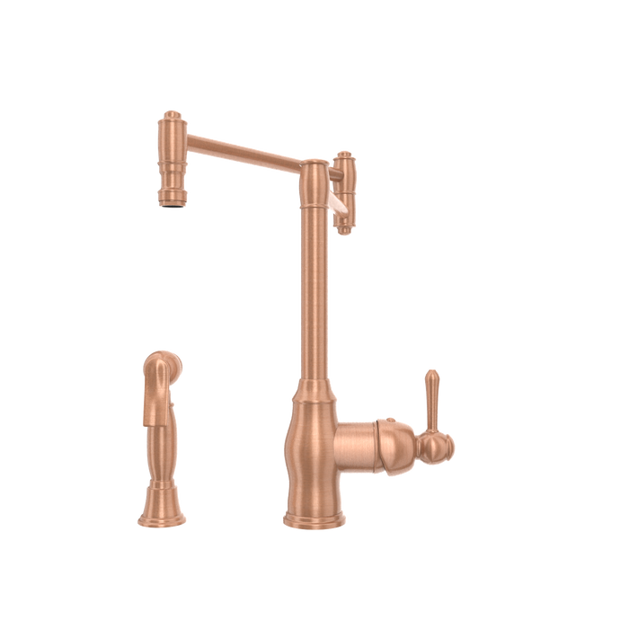 One-Handle Copper Pot Filler Kitchen Faucet with Side Sprayer — AK96918P1-C-48