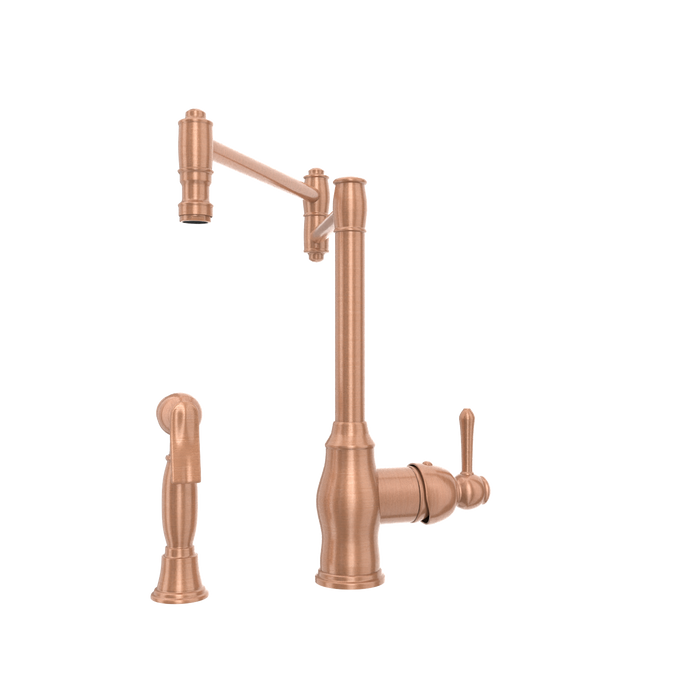 One-Handle Copper Pot Filler Kitchen Faucet with Side Sprayer — AK96918P1-C-48