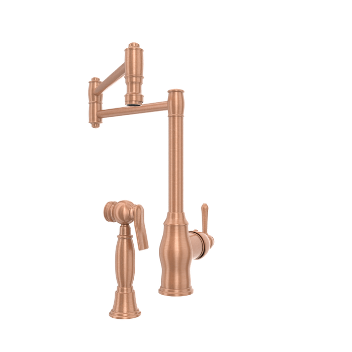 One-Handle Copper Pot Filler Kitchen Faucet with Side Sprayer — AK96918P1-C-48