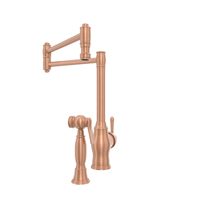 One-Handle Copper Pot Filler Kitchen Faucet with Side Sprayer — AK96918P1-C-48