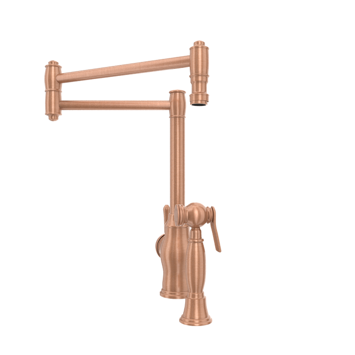 One-Handle Brushed Gold Pot Filler Kitchen Faucet with Side Sprayer - AK96918P1