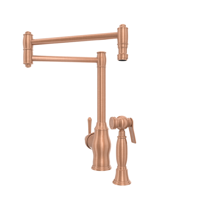 One-Handle Copper Pot Filler Kitchen Faucet with Side Sprayer - AK96918P1