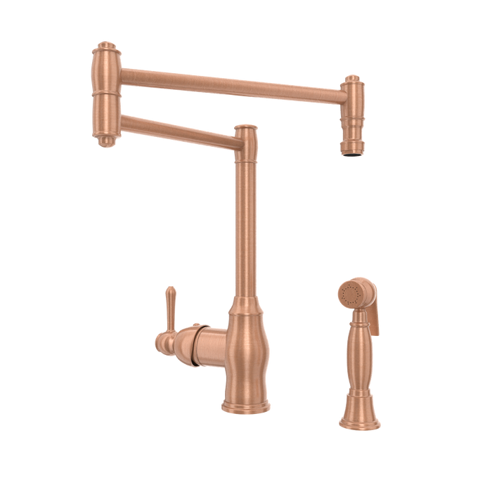 One-Handle Copper Pot Filler Kitchen Faucet with Side Sprayer — AK96918P1-C-48