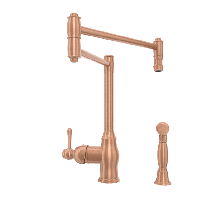 One-Handle Copper Pot Filler Kitchen Faucet with Side Sprayer — AK96918P1-C-48