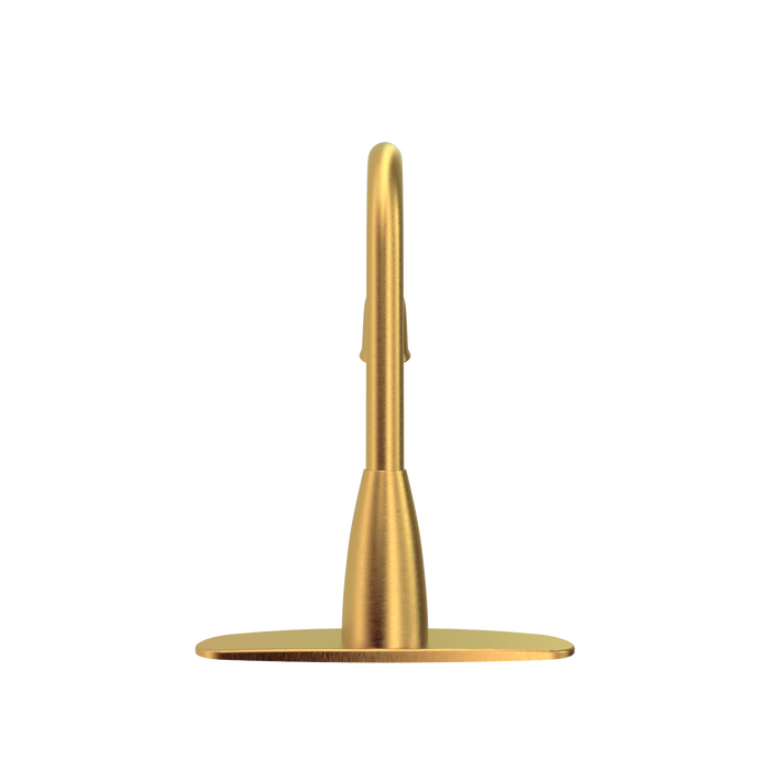 Brushed Gold Pull Out Kitchen Faucet with Deck Plate, Single Level Solid Brass Kitchen Sink Faucets with Pull Down Sprayer - AK455BTG