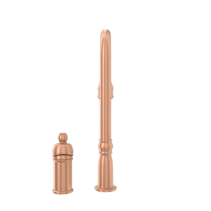 Copper Kitchen Faucet with in-Deck Handle and Soap Dispenser, Single Handle Solid Brass High Arc Pull Down Sprayer Head Kitchen Sink Faucet
