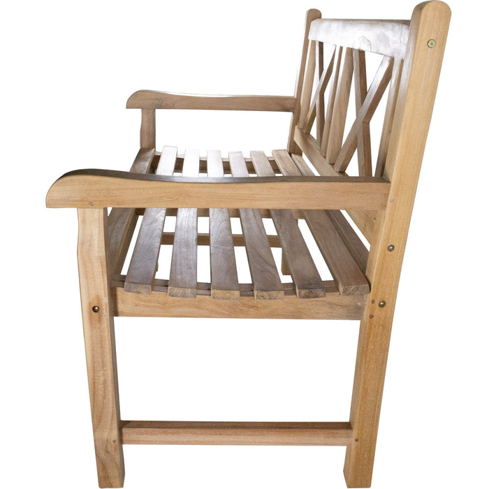 Åre 2 Person Natural Teak Outdoor Patio and Garden Bench