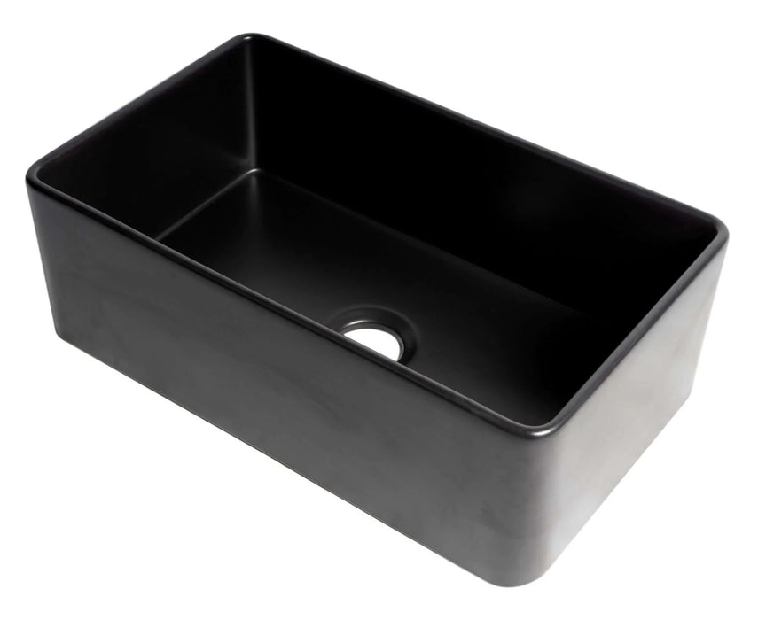 ALFI brand Smooth Apron 30" Single Bowl Fireclay Farm Sink ABF3018