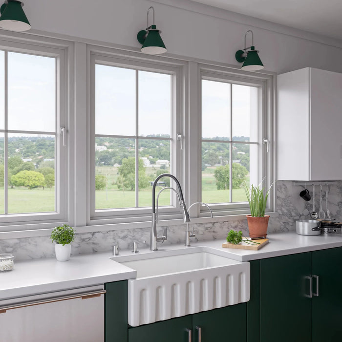 ALFI brand Kitchen Faucet with Black Rubber Stem ABKF3001