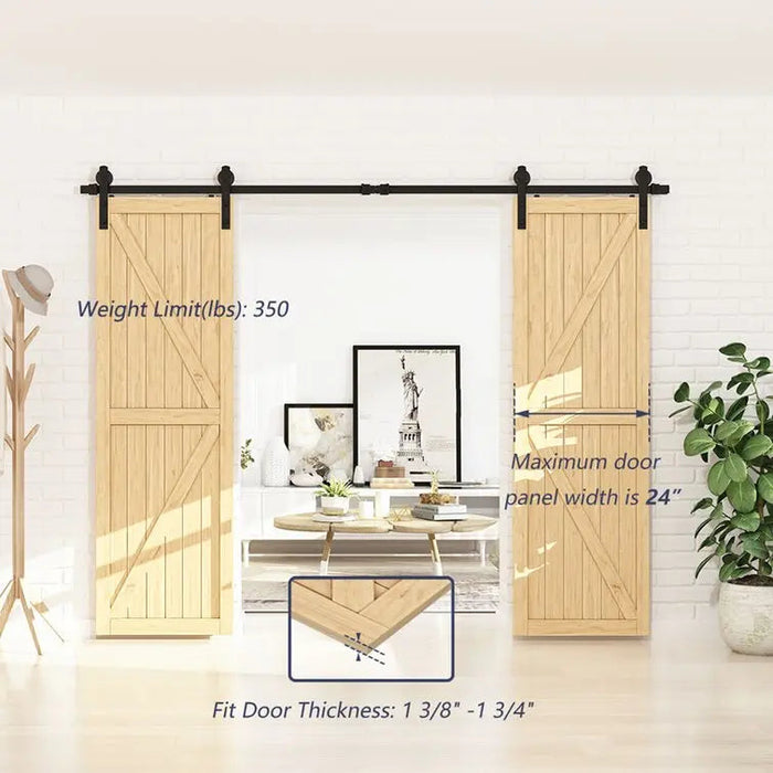 Barn Door Track Kit for Double Door (No Door)
