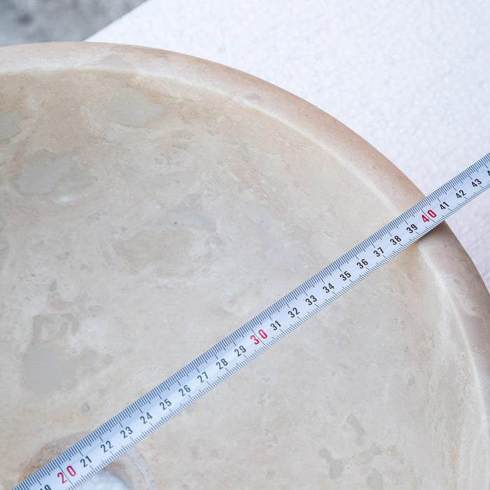 Beige Travertine Natural Stone Drop-in Bathroom Sink Honed and Filled NTRSTC03