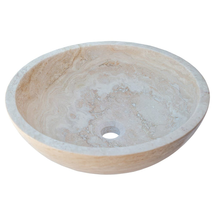 Beige Travertine Above Vanity Bathroom Vessel Sink Honed and Filled NTRSTC02