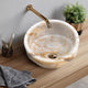 Bianco Giallo Marble Special Design Vessel Sink Bowl Polished  (D)16" (H)9"