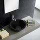 Black Andesite Natural Stone V-Shape Tapered Sink Honed-Matte  (D)16" (H)6"