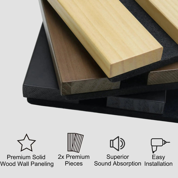 Solid Wood Acoustic Slat Wall Panels (Broad Strip)
