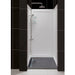 Black basalt rectangular shower base hand carved from solid block SKU-NTRSTC29 Installed view of black basalt base