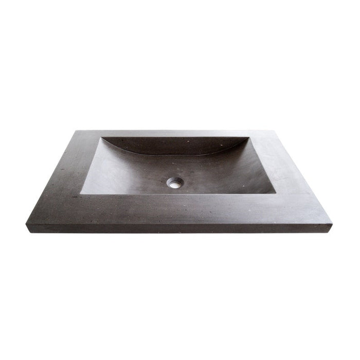 Black Andesite Natural Stone Rectangular Sink Honed/Matte DSAN01