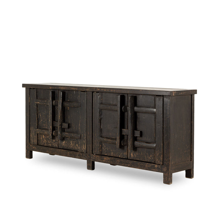 Black Four Door Elm Cabinet