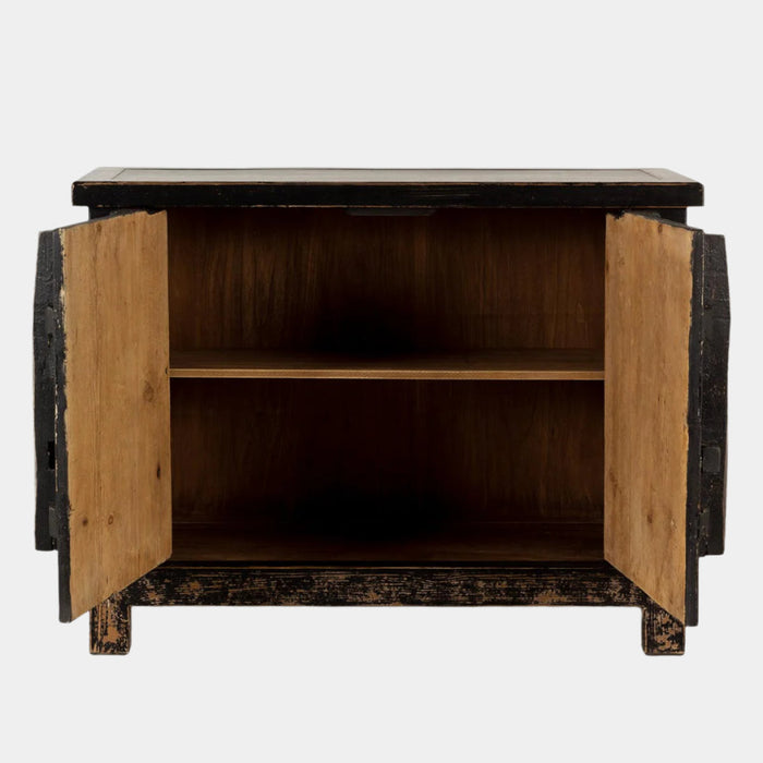 Black Two Door Elm Cabinet