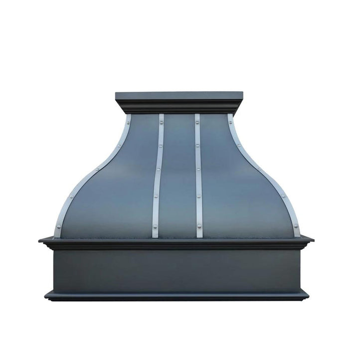 Blackened Copper Custom Vent Hood Sinuous Design