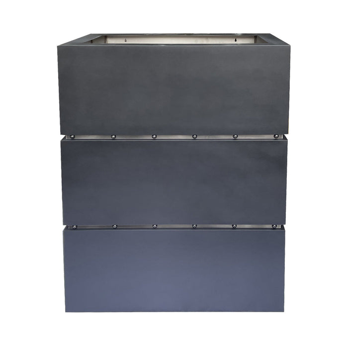 Box Shaped Custom Stainless Steel Kitchen Hood with Straps and Rivets