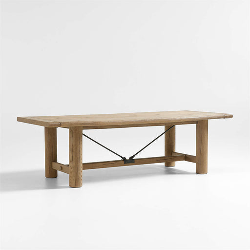 Breckenridge 100"-126" Weathered Rustic Oak Wood Extendable Dining Table 411899 - Farmhouse Kitchen and Bath