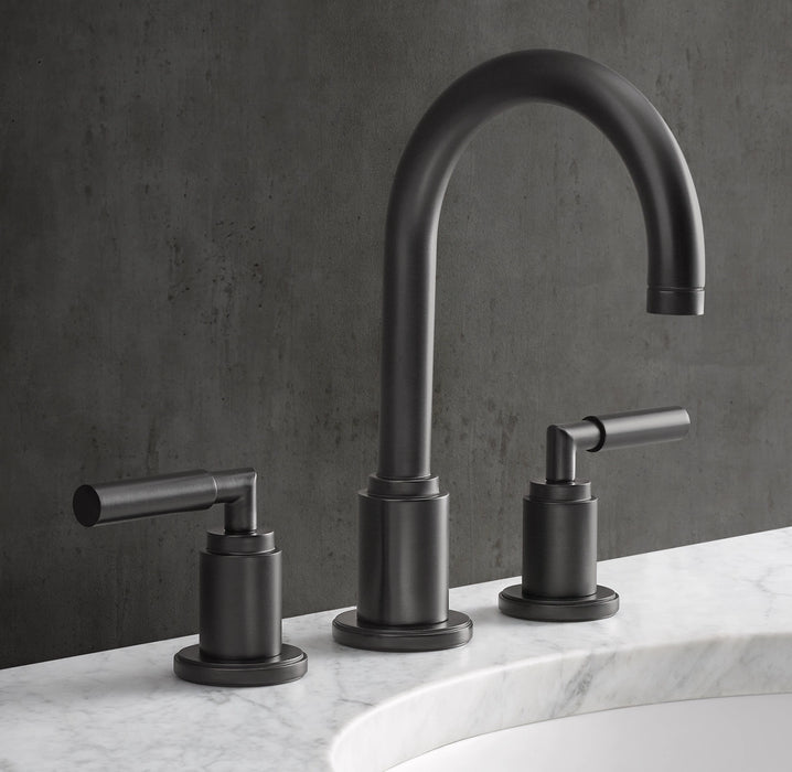 Lambeth Smooth Lever-Handle 8" Widespread Gooseneck Faucet