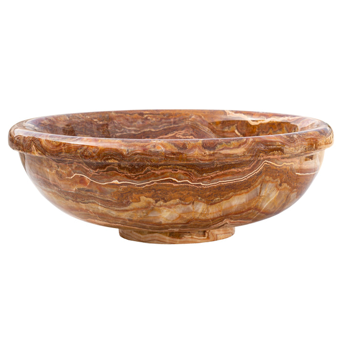 Brown Onyx Translucent Natural Stone Drop-in or Above Vanity Vessel Sink Polished EGEBOXP166