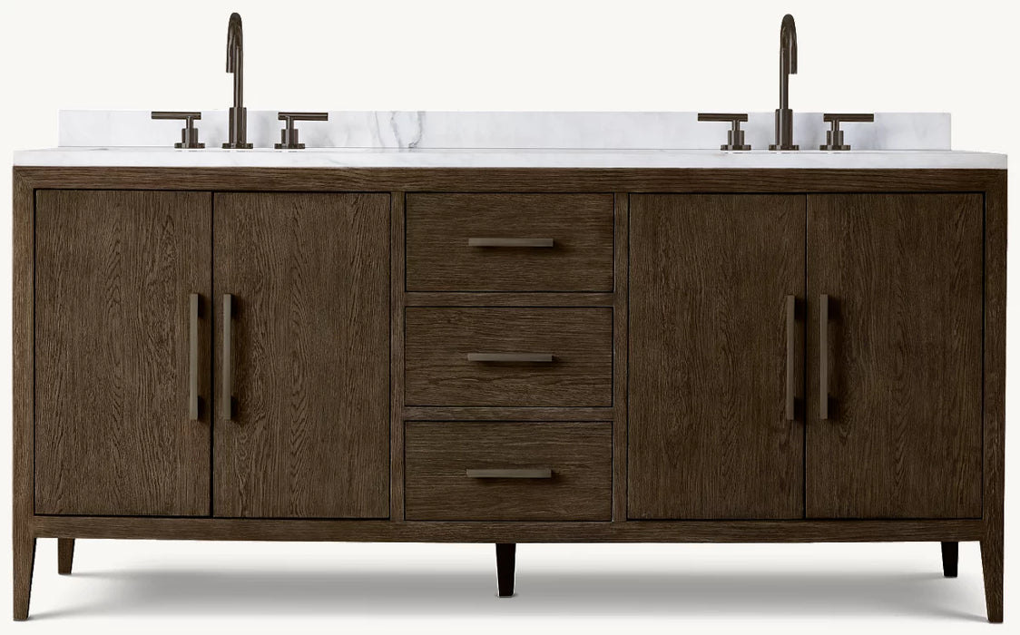 French Contemporary Double Vanity
