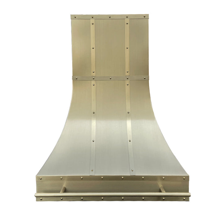 Brushed Brass Custom Range Hood with 30" Liner+610CFM Internal Motor in stock