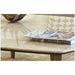 Burdur Beige marble coffee table W40-L40-H14 rectangular wood SKU-MSBB40WL close shot of product