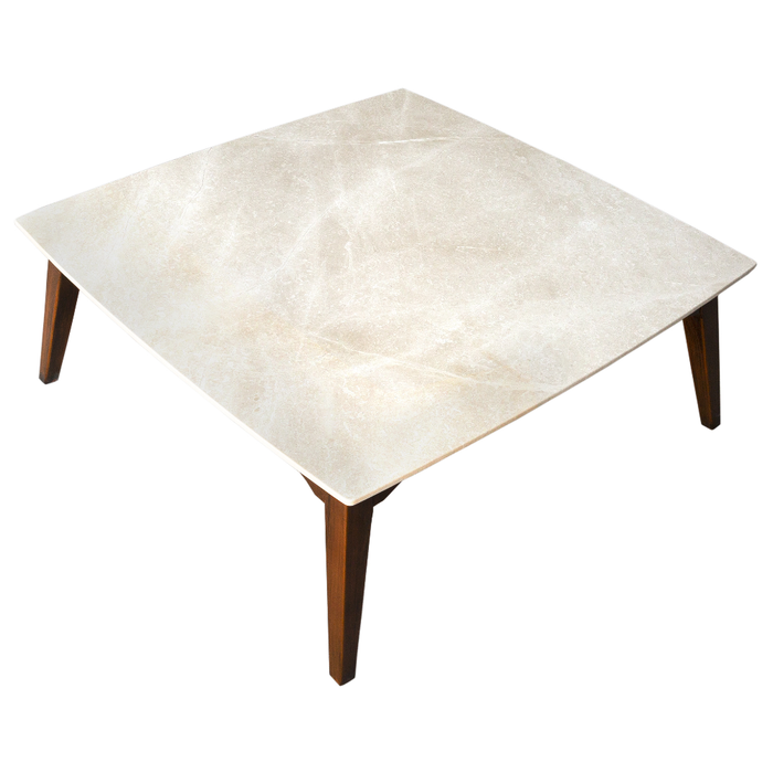 Burdur Beige Premium Natural Marble Coffee Table with Polished Finish Eased Edge