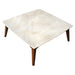 Burdur Beige marble coffee table W40-L40-H14 rectangular wood SKU-MSBB40WL