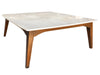 Burdur Beige marble coffee table W40-L40-H14 rectangular wood SKU-MSBB40WL on white background