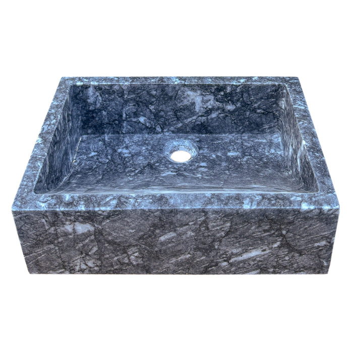 Bursa Gray Marble Rectangular Stone Above Vanity Bathroom Sink Polished NTRVS122