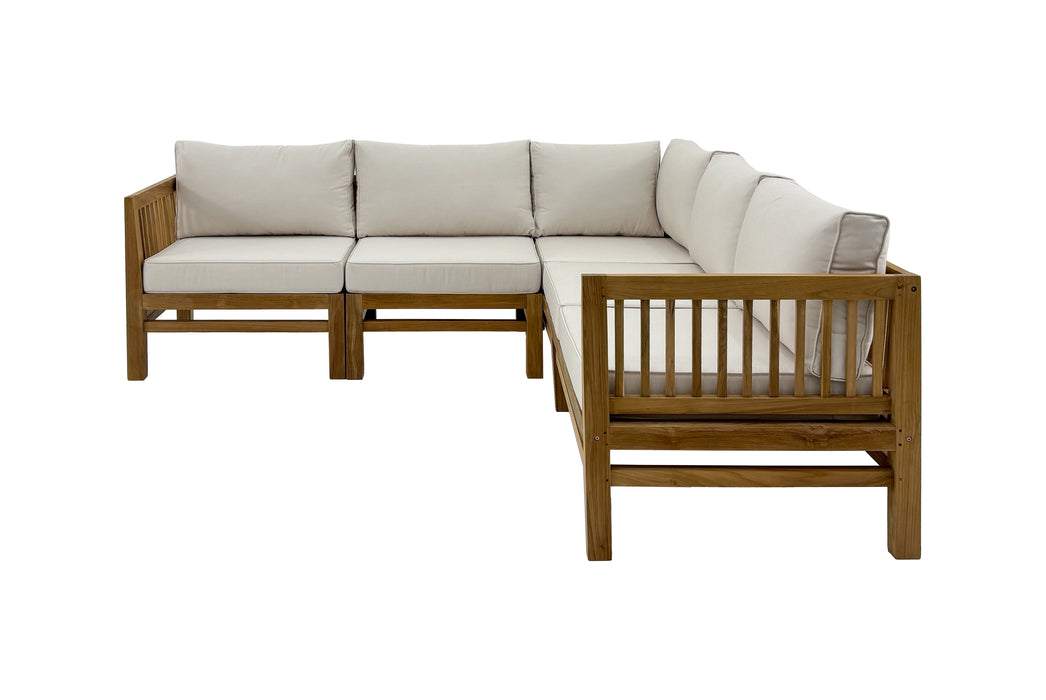 Kauai Natural Outdoor Chaise Couch Set with Sunbrella Cushions