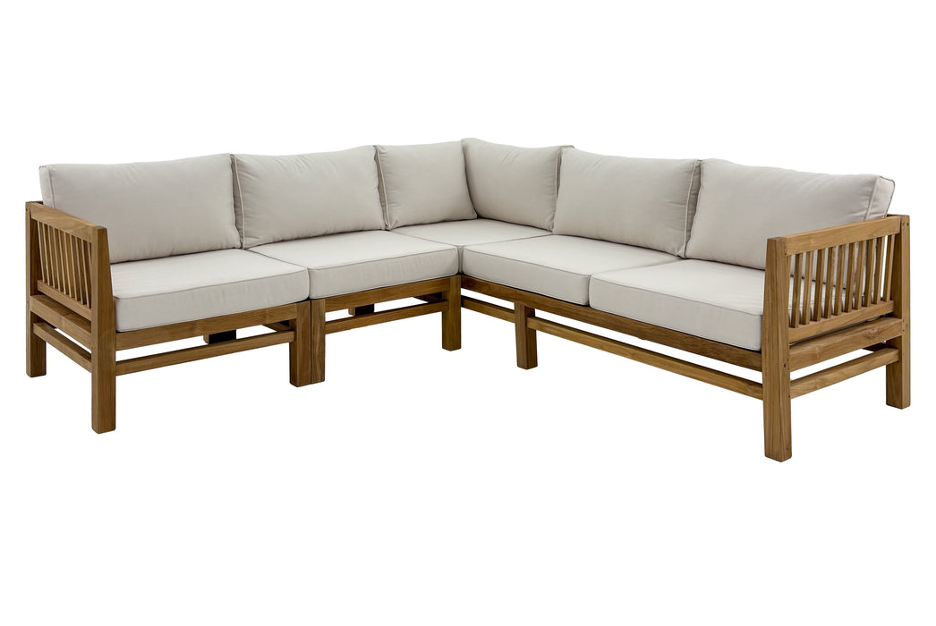Kauai Natural Outdoor Chaise Couch Set with Sunbrella Cushions