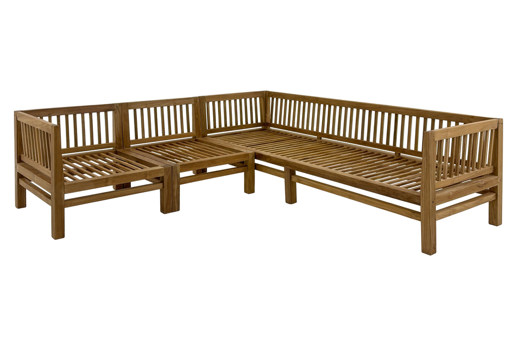 Kauai Natural Outdoor Chaise Couch Set with Sunbrella Cushions