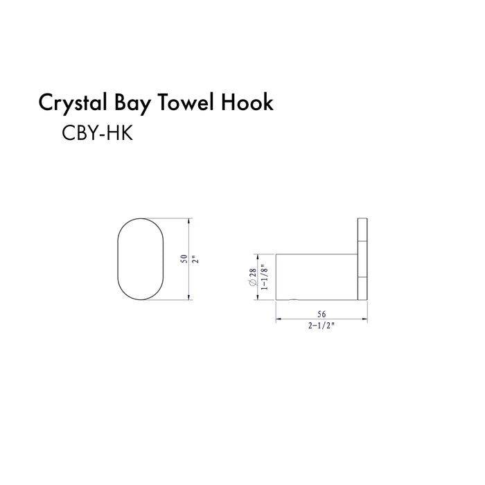 ZLINE Crystal Bay Bathroom Accessories Package with Towel Rail, Hook, Ring and Toilet Paper Holder, 4BP-CBYACC-MB