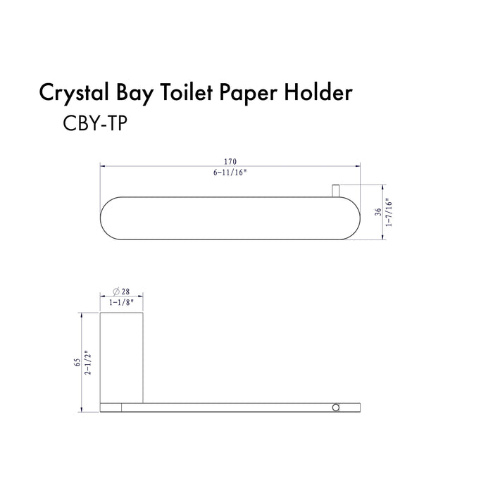 ZLINE Crystal Bay Bathroom Accessories Package with Towel Rail, Hook, Ring and Toilet Paper Holder, 4BP-CBYACC-CH
