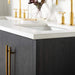 Carmen 60" White Marble Top Double Sink Black Ash Wood Vanity with Shelf 161923 - Farmhouse Kitchen and Bath